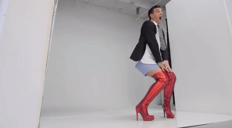 Mark Ballas Kinky Boots Broadway Musical Charlie GIF- Marilyn Monroe pose