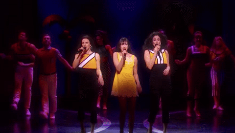 The Cher Show Broadway GIF Stephanie J Block Micaela Diamond Teal Wicks - Dancing GIF
