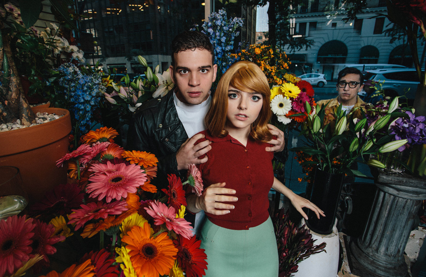 Ray Fanara as Orin- Julesy Flavelle as Audrey & Daniel Youngelman as Seymour- Little Shop of Horrors- NYU- Tisch New Theatre