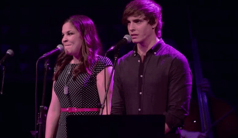 Dogfight GIF- Derek Klena GIF- Lindsay Mendez GIF- First Date/Last Night
