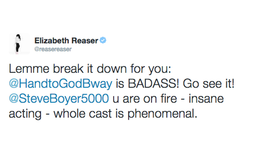 Elizabeth Raser- Hand to God- Broadway