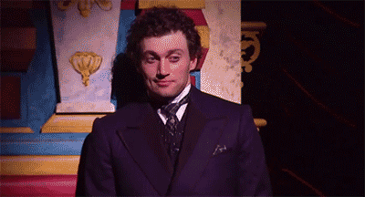 Bryce Pinkham- GIF- Gentleman's Guide- Broadway- Eyebrow GIF- Raised eyebrow GIF