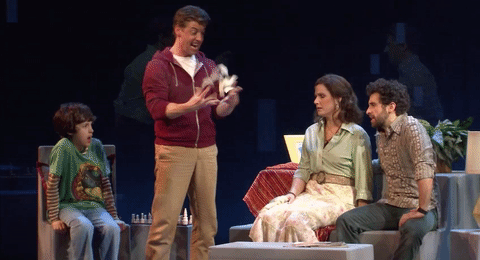 Falsettos GIF- Broadway- Christian Borle GIF- Andrew Rannells GIF- Stephanie J Block GIF- Brandon Uranowitz GIF