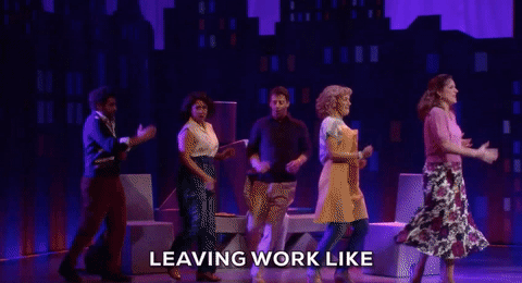 Falsettos GIF- Broadway- Leaving work GIF