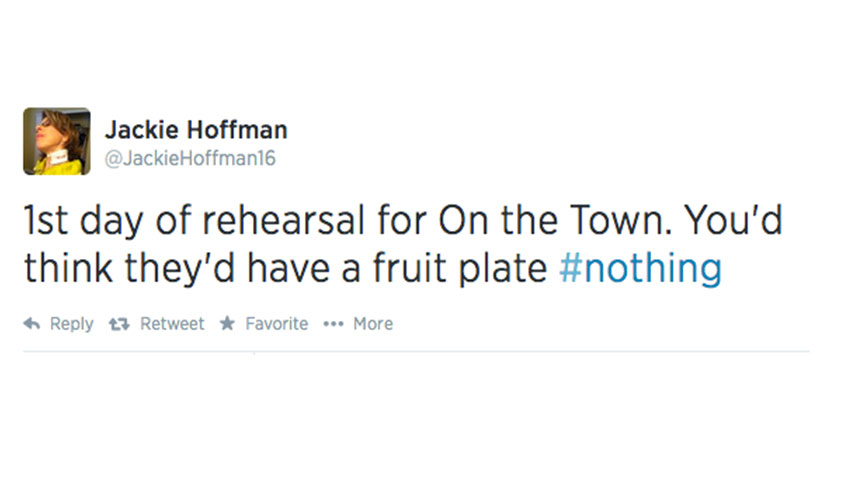 On the Town- Twitter- Jackie Hoffman