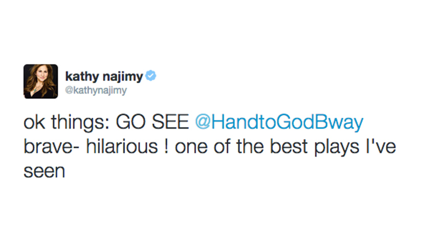 Kathy Najimmy-Hand to God- Broadway