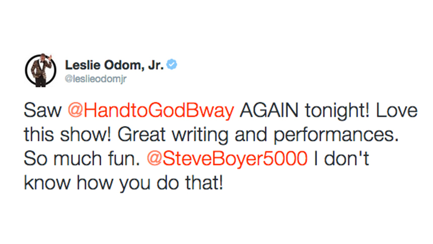 Leslie Odom Jr- Hand to God Broadway