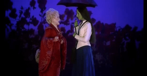 Carole Kane Madame Morrible- Wicked GIF - Stephanie J Block Elphaba