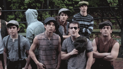Newsies GIF- Broadway GIF- Jeremy Jordan GIF- Patrick's Mother GIF- Carrying the Banner GIF