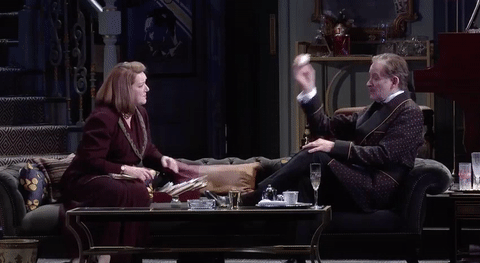 Kristine Nielsen GIF- Kevin Kline GIF- Present Laughter GIF