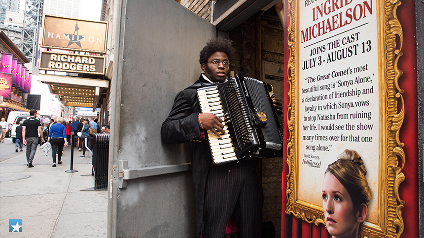Great Comet Broadway Musical Backstage- Okieriete Onaodowan - Oak