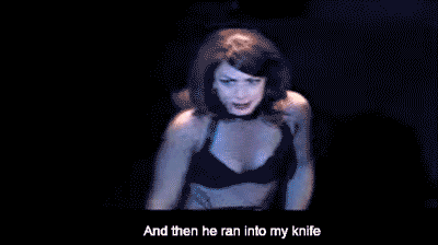 Donna Marie Asbury Gif- Chicago GIF- Cell Block Tango GIF- He Ran Into My Knife GIF