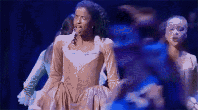 Hamilton GIF- Broadway- Phillipa Soo- Renee Elise Goldsberry- Jasmine Cephas Jones