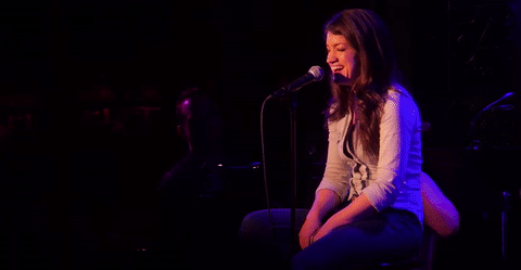 Sarah Stiles GIF- Awkward laugh GIF