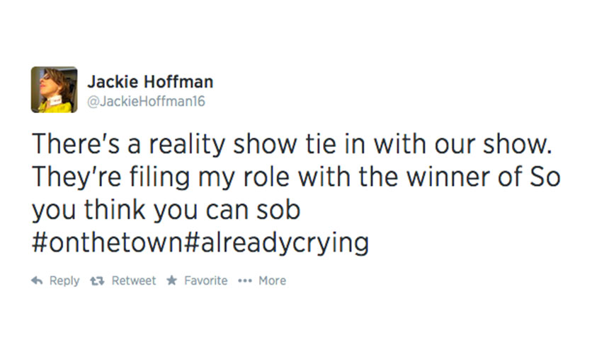 On the Town- Twitter- Jackie Hoffman