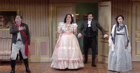 The Government Inspector GIF- Michael Urie GIF- Mary Testa GIF