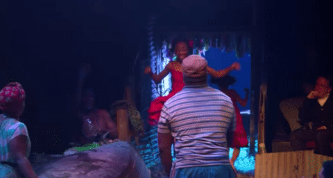 Once On This Island Set Design Revival- Dane Laffrey- Water- Ti Moune Hailey Kilgore GIF