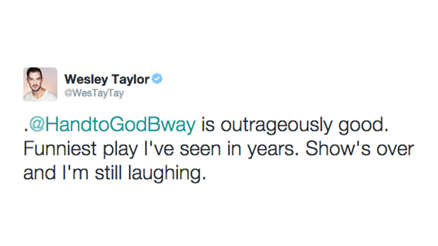 Wesley Taylor- Hand to God- Broadway