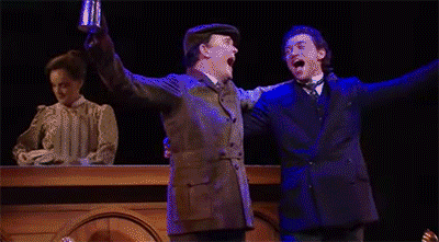 Bryce Pinkham- GIF- Gentleman's Guide- Broadway- Cheers GIF- Jefferson Mays