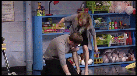Michael Oberholtzer- Geneva Carr- Hand to God GIF- Broadway