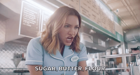Sugar butter flour gif- katharine mcphee waitress gif