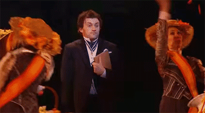 Bryce Pinkham- GIF- Gentleman's Guide- Broadway- Uncomfortable GIF
